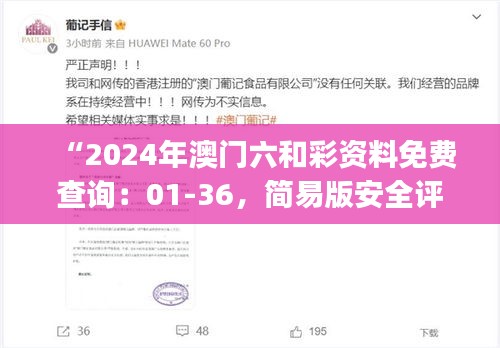 “2024年澳門六和彩資料免費查詢：01-36，簡易版安全評估ESJ183.21”