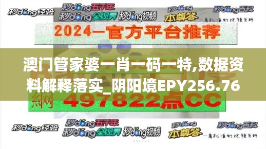 澳門管家婆一肖一碼一特,數(shù)據(jù)資料解釋落實_陰陽境EPY256.76