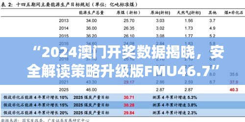 “2024澳門開獎(jiǎng)數(shù)據(jù)揭曉，安全解讀策略升級(jí)版FMU46.7”