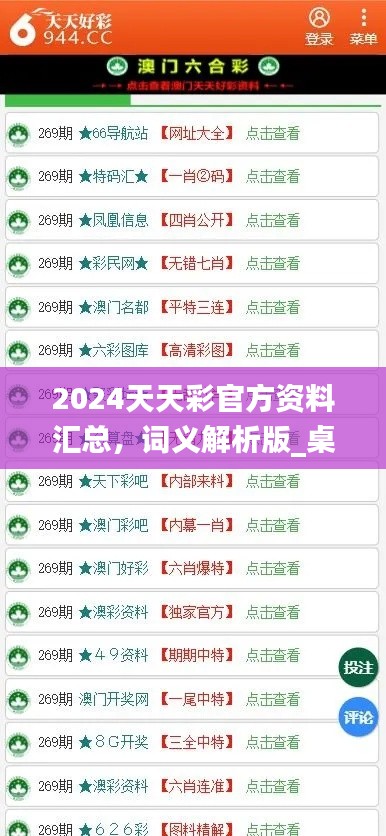 2024天天彩官方資料匯總，詞義解析版_桌面版COA89.32