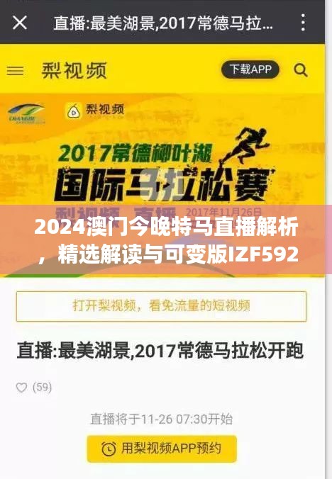 2024澳門今晚特馬直播解析，精選解讀與可變版IZF592.74詳述