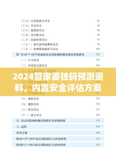 2024管家婆獨(dú)碼預(yù)測(cè)資料，內(nèi)置安全評(píng)估方案DPV19.31