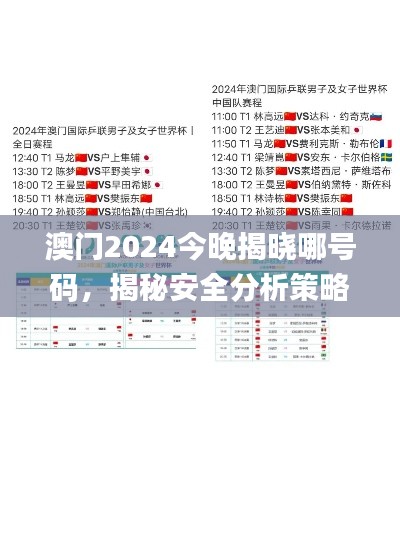 澳門2024今晚揭曉哪號(hào)碼，揭秘安全分析策略_EKU299前瞻