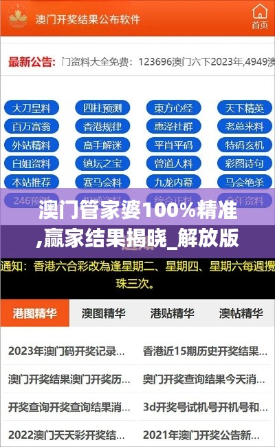 澳門管家婆100%精準(zhǔn),贏家結(jié)果揭曉_解放版893.29