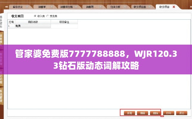 管家婆免費版7777788888，WJR120.33鉆石版動態(tài)詞解攻略