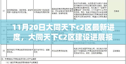 大同天下C2區(qū)建設最新進度報告（11月20日更新），細節(jié)揭秘與進展解讀