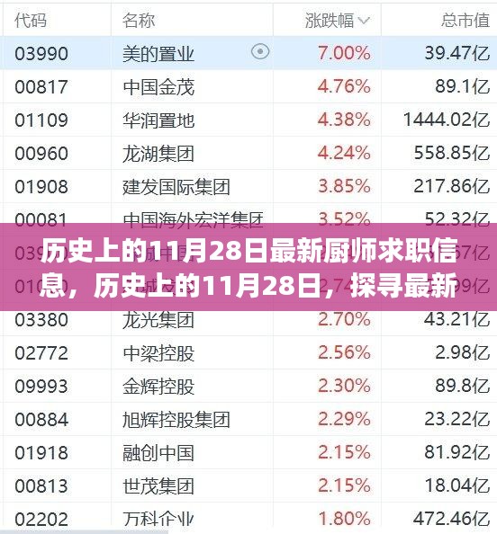 歷史上的11月28日廚師求職信息大揭秘，探尋最新發(fā)展軌跡