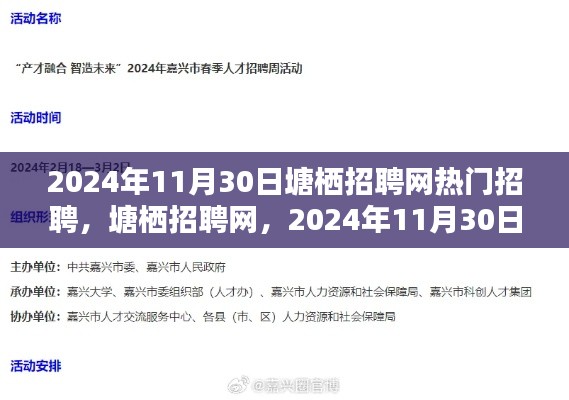 塘棲招聘網(wǎng)熱門(mén)招聘日，尋找人才的熱潮涌動(dòng)在塘棲招聘網(wǎng)，2024年11月30日盛大開(kāi)啟！