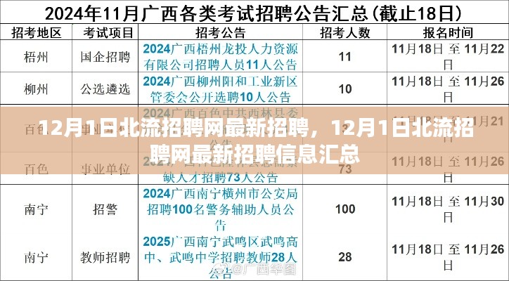 12月1日北流招聘網(wǎng)最新招聘信息匯總大全