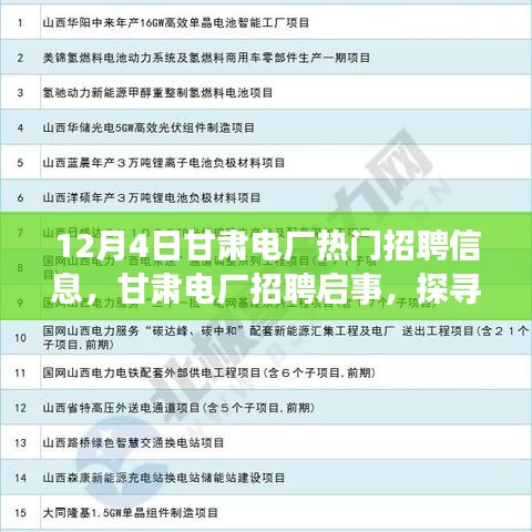 甘肅電廠招聘啟事，探尋自然美景之旅，尋找內(nèi)心的寧靜與平和