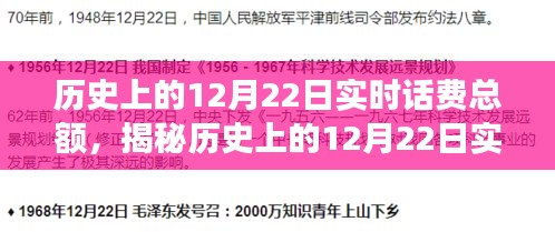 揭秘歷史上的12月22日實(shí)時話費(fèi)總額背后的故事，小紅書帶你探索數(shù)字背后的故事！