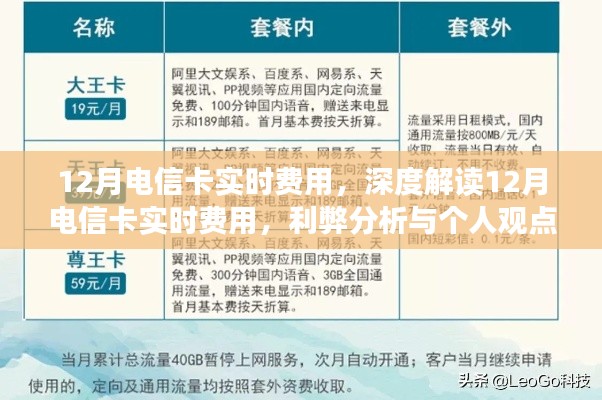 深度解讀，12月電信卡實(shí)時(shí)費(fèi)用詳解——利弊分析與個(gè)人觀點(diǎn)體驗(yàn)