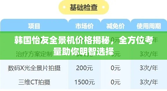 韓國怡友全景機(jī)價格揭秘，全方位考量助你明智選擇