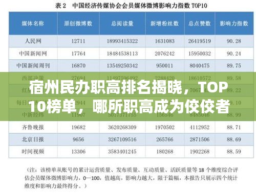 宿州民辦職高排名揭曉，TOP10榜單，哪所職高成為佼佼者？