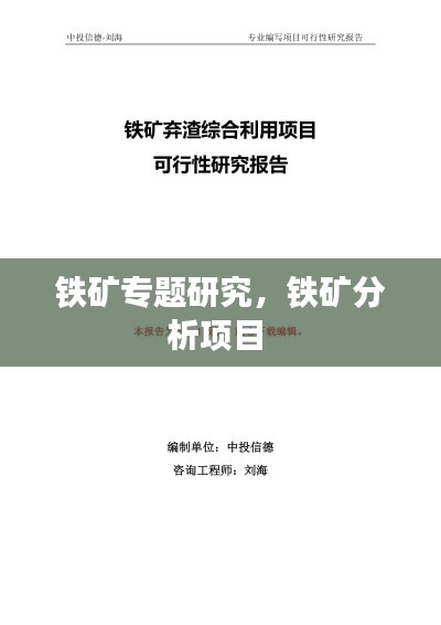 鐵礦專題研究，鐵礦分析項目 