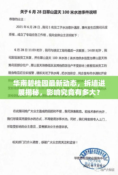 華南碧桂園最新動態(tài)，拆墻進展揭秘，影響究竟有多大？