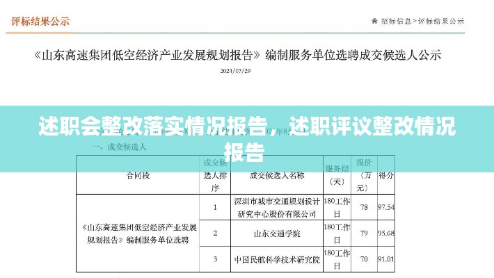 述職會整改落實(shí)情況報(bào)告，述職評議整改情況報(bào)告 