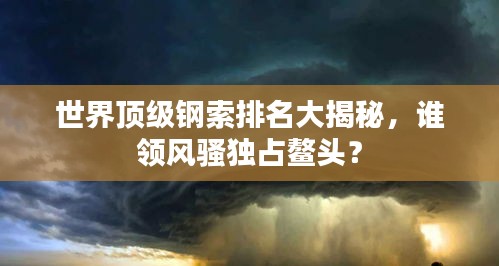 世界頂級鋼索排名大揭秘，誰領(lǐng)風(fēng)騷獨占鰲頭？