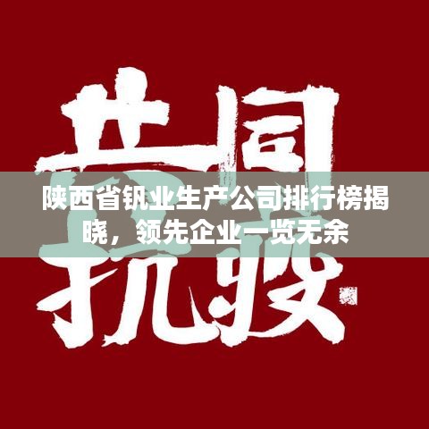 陜西省釩業(yè)生產(chǎn)公司排行榜揭曉，領(lǐng)先企業(yè)一覽無余